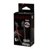 Черные зажимы на соски на цепочке BLAZE DELUXE NIPPLE CLAMPS - Dream Toys - купить с доставкой в Орске