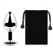 Серебристая анальная пробка с прозрачным стразом - 7,2 см. - Anal Jewelry Plug - купить с доставкой в Орске Серебристая анальная пробка с прозрачным стразом - 7,2 см. - Anal Jewelry Plug - купить с доставкой в Орске