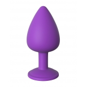 Фиолетовая анальная пробка со стразом Her Little Gem Large Plug - 9,5 см. - Pipedream - купить с доставкой в Орске