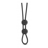 Черное двойное эрекционное лассо Silicone Double Loop Cock Ring - Blush Novelties - в Орске купить с доставкой