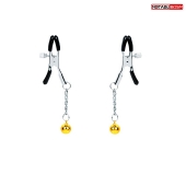 Оригинальные зажимы на соски с желтыми шариками - Notabu - купить с доставкой в Орске Оригинальные зажимы на соски с желтыми шариками - Notabu - купить с доставкой в Орске