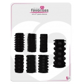 Набор из 7 черных насадок PENIS SLEEVES SET - Dream Toys - в Орске купить с доставкой