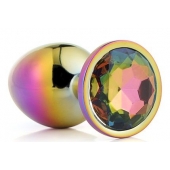 Голографическая анальная втулка с радужным кристаллом - 7,1 см. - Dream Toys - купить с доставкой в Орске