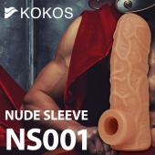 Телесная открытая насадка-реалистик с подхватом мошонки Nude Sleeve M - 12 см. - KOKOS - в Орске купить с доставкой