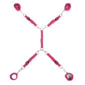 Ярко-розовый набор фиксаций на кровати Classic Bed Spreader - Lux Fetish - купить с доставкой в Орске