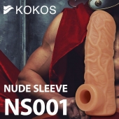 Телесная открытая насадка-реалистик с подхватом мошонки Nude Sleeve S - 10 см. - KOKOS - в Орске купить с доставкой