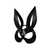 Черная кожаная маска зайки Miss Bunny - БДСМ Арсенал - купить с доставкой в Орске