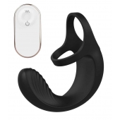 Черный анальный стимулятор с эрекционными кольцами Remote Couple Teaser - Dream Toys - в Орске купить с доставкой