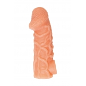 Телесная закрытая насадка с венками Cock Sleeve Size M - 15,6 см. - KOKOS - в Орске купить с доставкой