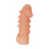 Телесная закрытая насадка с шишечками Cock Sleeve Size L - 17,6 см. - KOKOS - в Орске купить с доставкой