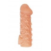 Телесная закрытая насадка с пучками шишечек Cock Sleeve Size L - 17,6 см. - KOKOS - в Орске купить с доставкой