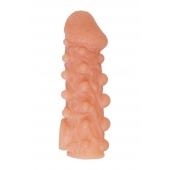 Телесная закрытая насадка с шариками Cock Sleeve Size M - 15,6 см. - KOKOS - в Орске купить с доставкой