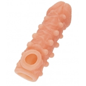 Телесная закрытая насадка с шариками Cock Sleeve Size M - 15,6 см. - KOKOS - в Орске купить с доставкой