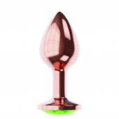 Пробка цвета розового золота с лаймовым кристаллом Diamond Emerald Shine S - 7,2 см. - Lola Games - купить с доставкой в Орске