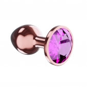 Пробка цвета розового золота с лиловым кристаллом Diamond Quartz Shine L - 8,3 см. - Lola Games - купить с доставкой в Орске