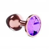 Пробка цвета розового золота с фиолетовым кристаллом Diamond Amethyst Shine L - 8,3 см. - Lola Games - купить с доставкой в Орске