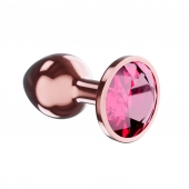 Пробка цвета розового золота с малиновым кристаллом Diamond Ruby Shine L - 8,3 см. - Lola Games - купить с доставкой в Орске