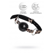 Черный кляп-шар на леопардовых ремешках Anonymo - ToyFa - купить с доставкой в Орске Черный кляп-шар на леопардовых ремешках Anonymo - ToyFa - купить с доставкой в Орске