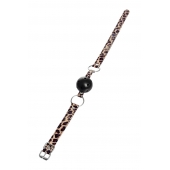 Черный кляп-шар на леопардовых ремешках Anonymo - ToyFa - купить с доставкой в Орске Черный кляп-шар на леопардовых ремешках Anonymo - ToyFa - купить с доставкой в Орске