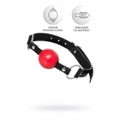 Красный кляп-шар на черных ремешках Anonymo - ToyFa - купить с доставкой в Орске