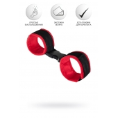 Красно-черные велюровые наручники Anonymo - ToyFa - купить с доставкой в Орске