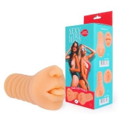 Телесный мастурбатор-ротик с высунутым язычком - Bior toys - в Орске купить с доставкой