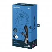 Черный анальный вибратор Heat Climax+ с функцией нагрева - 20,6 см. - Satisfyer - в Орске купить с доставкой