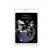 Зажимы для сосков с фиолетовой цепочкой Sweet Caress Nipple Chain - Sweet Caress - купить с доставкой в Орске Зажимы для сосков с фиолетовой цепочкой Sweet Caress Nipple Chain - Sweet Caress - купить с доставкой в Орске