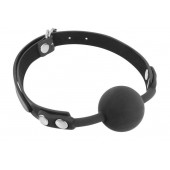 Черный силиконовый кляп-шарик на ремешках - Fetish Tentation - купить с доставкой в Орске