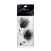Зажимы на соски с черными пуховыми кисточками Sweet Caress Feather Nipple Clumps - Sweet Caress - купить с доставкой в Орске