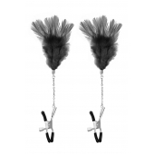 Зажимы для сосков с черными перьями Sweet Caress Feather Nipple Clumps - Sweet Caress - купить с доставкой в Орске