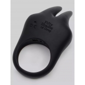 Черное эрекционное виброкольцо Sensation Rechargeable Vibrating Rabbit Love Ring - Fifty Shades of Grey - в Орске купить с доставкой