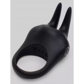 Черное эрекционное виброкольцо Sensation Rechargeable Vibrating Rabbit Love Ring - Fifty Shades of Grey - в Орске купить с доставкой