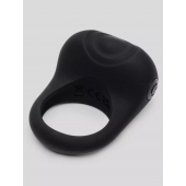 Черное эрекционное виброкольцо Sensation Rechargeable Vibrating Love Ring - Fifty Shades of Grey - в Орске купить с доставкой