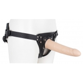 Пустотелый страпон Harness CLASSIC с бандажом - 19,5 см. - LOVETOY (А-Полимер) - купить с доставкой в Орске