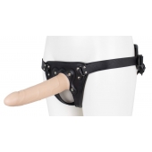 Пустотелый страпон Harness CLASSIC с бандажом - 19,5 см. - LOVETOY (А-Полимер) - купить с доставкой в Орске