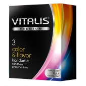 Цветные ароматизированные презервативы VITALIS PREMIUM color   flavor - 3 шт. - Vitalis - купить с доставкой в Орске
