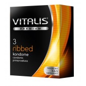 Ребристые презервативы VITALIS PREMIUM ribbed - 3 шт. - Vitalis - купить с доставкой в Орске