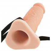 Телесный реалистичный фаллоимитатор с полостью Silicone Hollow Extension - 20 см. - Pipedream - купить с доставкой в Орске