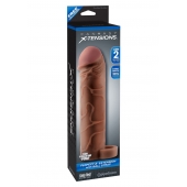 Коричневая насадка с кольцом Perfect 2 Extension with Ball Strap - 19 см. - Pipedream - в Орске купить с доставкой
