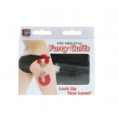 Металлические наручники с чёрной меховой опушкой - Dream Toys - купить с доставкой в Орске