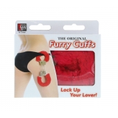 Металлические наручники с красной меховой опушкой METAL HANDCUFF WITH PLUSH RED - Dream Toys - купить с доставкой в Орске
