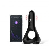 Черное виброкольцо Magic Motion Rise с подхватом мошонки - Magic Motion - в Орске купить с доставкой