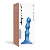 Голубая насадка Strap-On-Me Dildo Plug Balls size S - Strap-on-me - купить с доставкой в Орске
