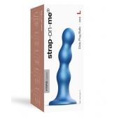 Голубая насадка Strap-On-Me Dildo Plug Balls size L - Strap-on-me - купить с доставкой в Орске