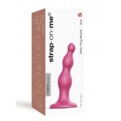 Розовая насадка Strap-On-Me Dildo Plug Beads size S - Strap-on-me - купить с доставкой в Орске