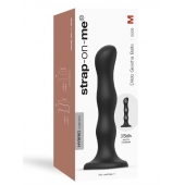 Черная насадка Strap-On-Me Dildo Geisha Balls size M - Strap-on-me - купить с доставкой в Орске