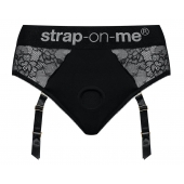 Черные трусики для насадок Diva Lingerie Harness - size L - Strap-on-me - купить с доставкой в Орске