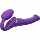 Фиолетовый безремневой вибрострапон Vibrating Bendable Strap-On - size L - Strap-on-me - купить с доставкой в Орске