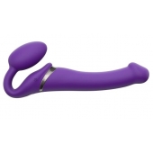 Фиолетовый безремневой вибрострапон Vibrating Bendable Strap-On - size L - Strap-on-me - купить с доставкой в Орске